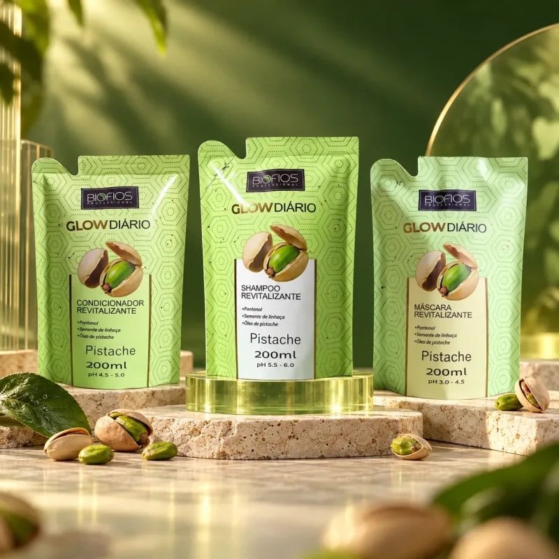 Combo Nutrição Capilar Pistache Biofios: Shampoo, Máscara e Condicionador
