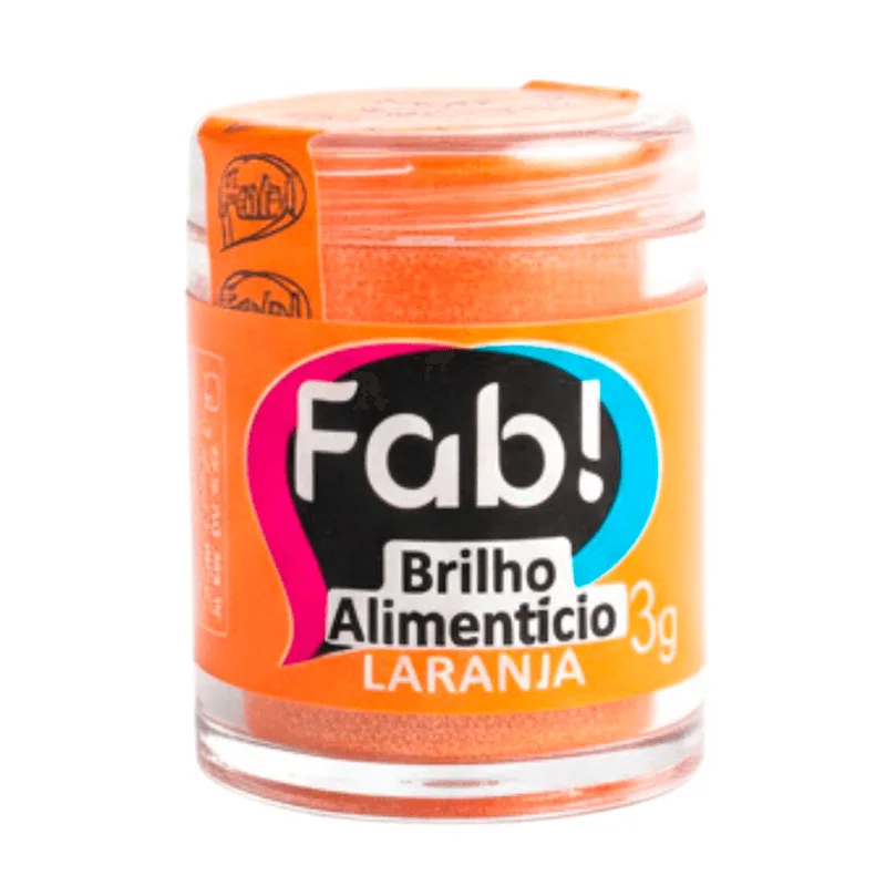 Brilho Alimentício Para Decorar Laranja 3G FAB BRILHO ALIMENTICIO P.DECOR LARANJA 3G FAB