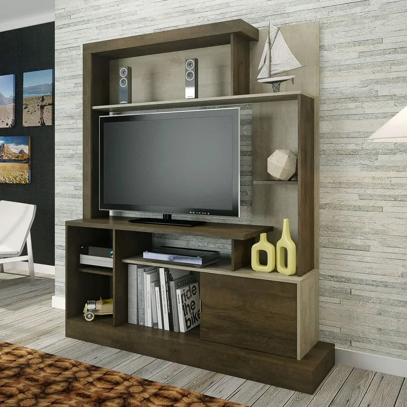 Estante Home para TV até 47 Polegadas 1 Porta Atacama Clássico Atualle Móveis Madero Demolição/Carvalle Demolição