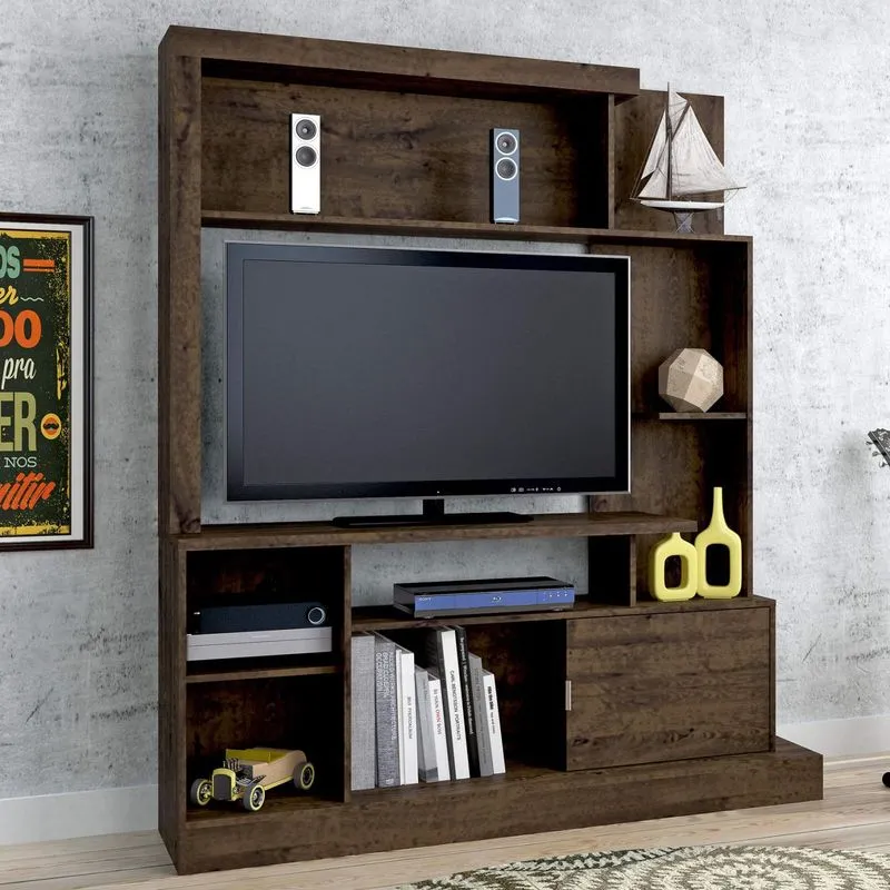 Estante Home para TV até 47 Polegadas 1 Porta Atacama Clássico Atualle Móveis Mocaccino Rústico