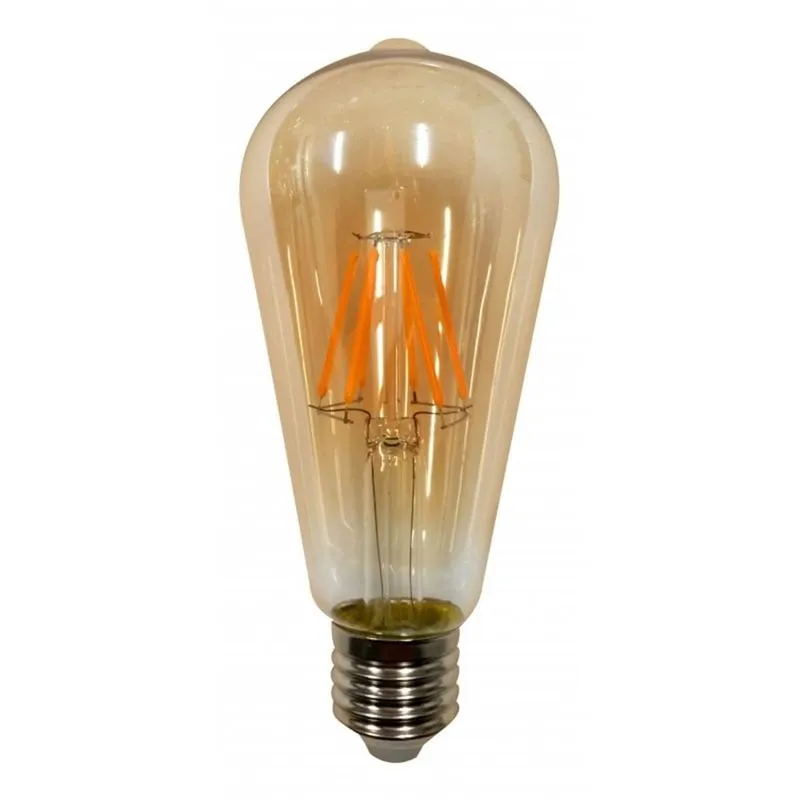 Lâmpada LED Filamento Ecoforce Retrô ST64 3,5W Âmbar Autovolt E27