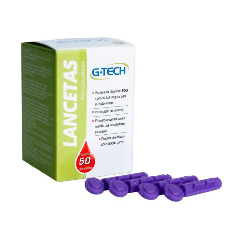 LANCETAS G-TECH COM 50 UNIDADES R:LAN3050G