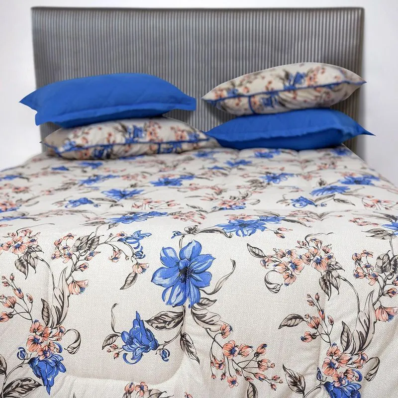 Edredom Pertutty Casal Dupla Face Malha Premium Azul