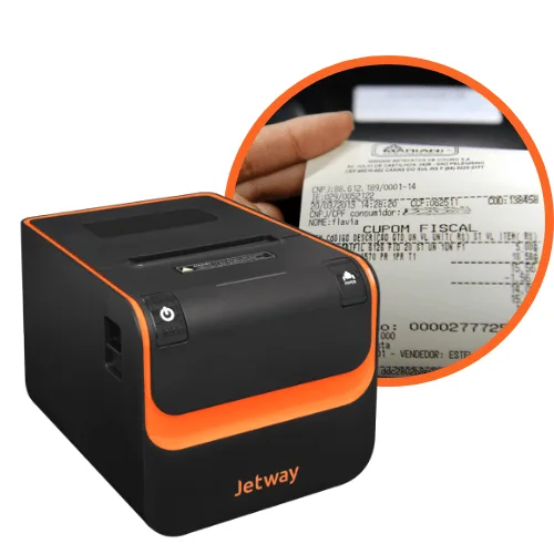 Impressora Térmica Jetway Jp 800, Ethernet, Serial E Usb, 250mm/s, Preto/laranja