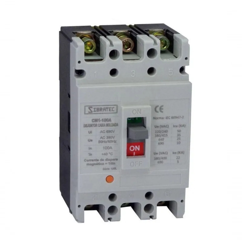 Disjuntor Trifásico Caixa Moldada Cm1 100l 100a Caixa Pequena