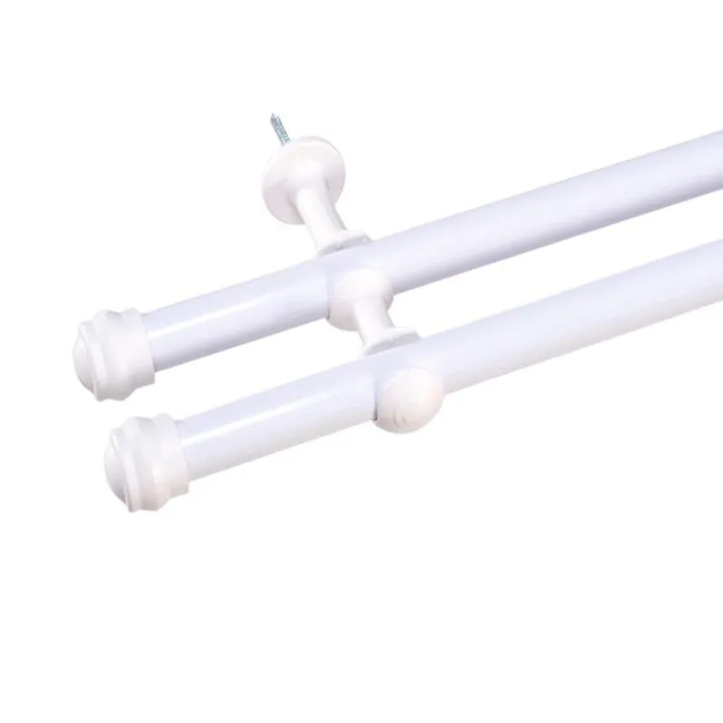 Kit Varão Duplo De Cortina 19mm De 4,00 Metros Branco
