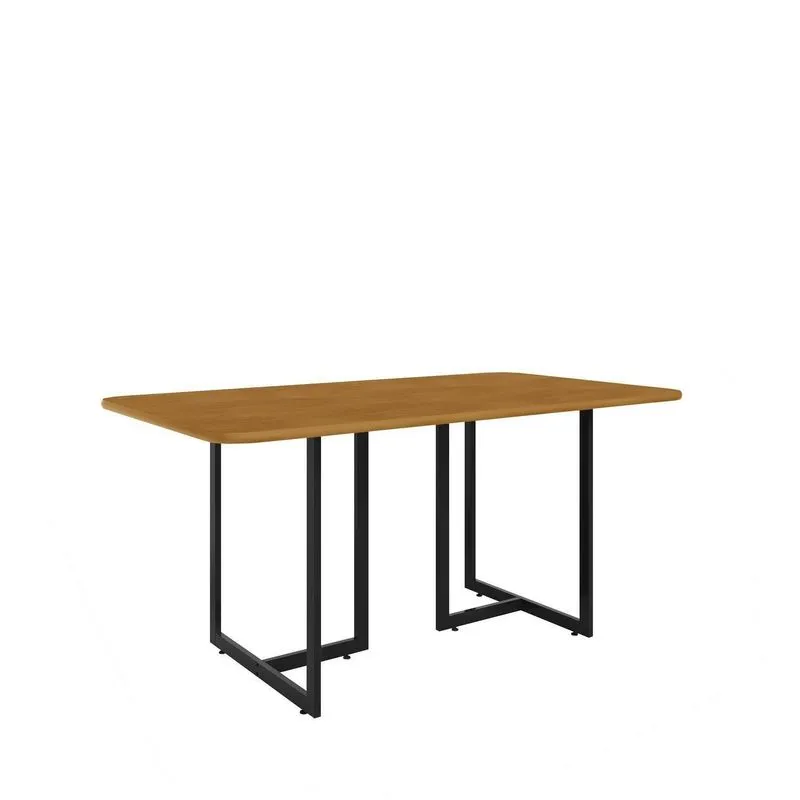 Mesa 160x90cm Tampo Em Mdf Imperatriz Marrom/preto/nature Preto / Nature