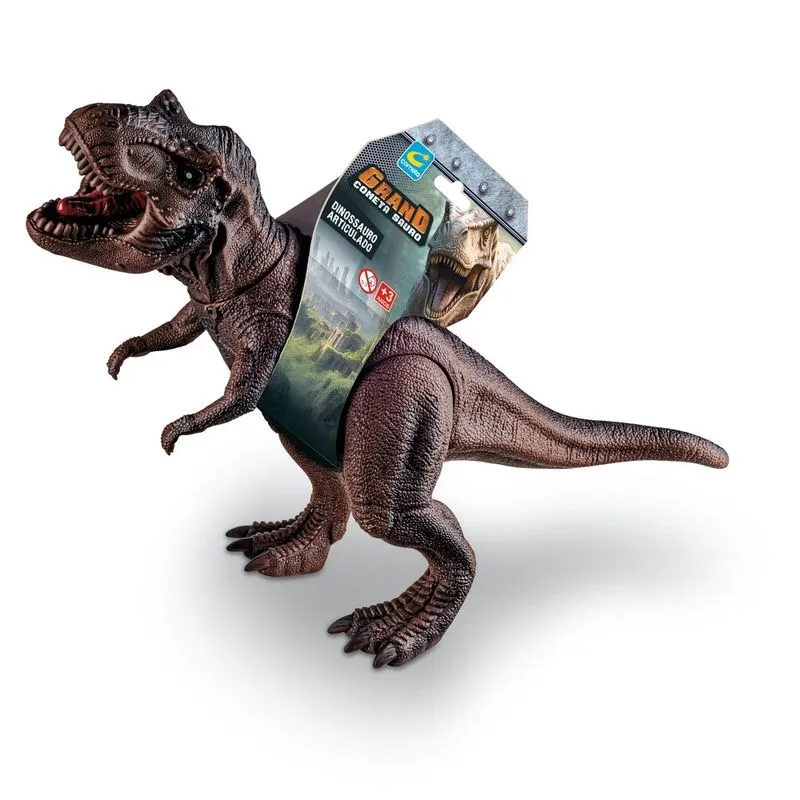 Boneco Dinossauro T-Rex Cometa Grand Sauro Marrom 35cm R066