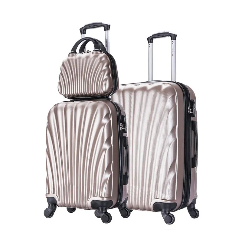 Conjunto de Malas de Viagem Swiss Move com Rodinhas Giro 360° 3 Peças Dizy Champagne CS1204CH