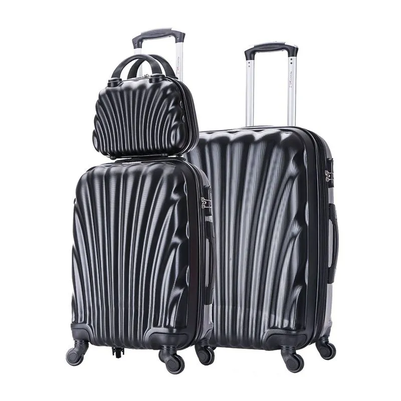Conjunto de Malas de Viagem Swiss Move com Rodinhas Giro 360° 3 Peças Dizy Preta CS1204PT