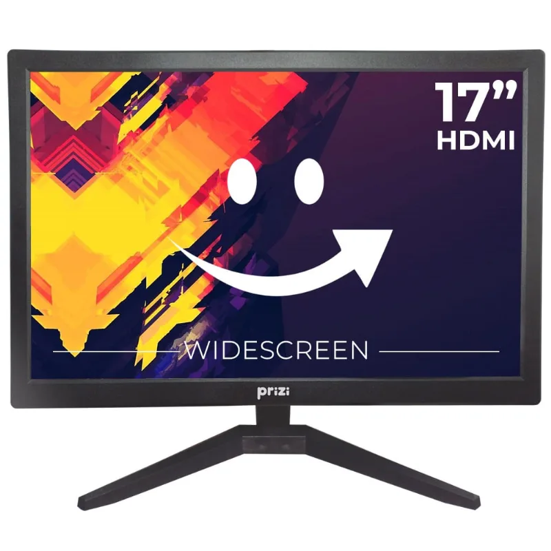 Monitor Led Widescreen 17 Prizi Slim hdmi, vga, 5Ms, Preto - PZ0017MHDMI