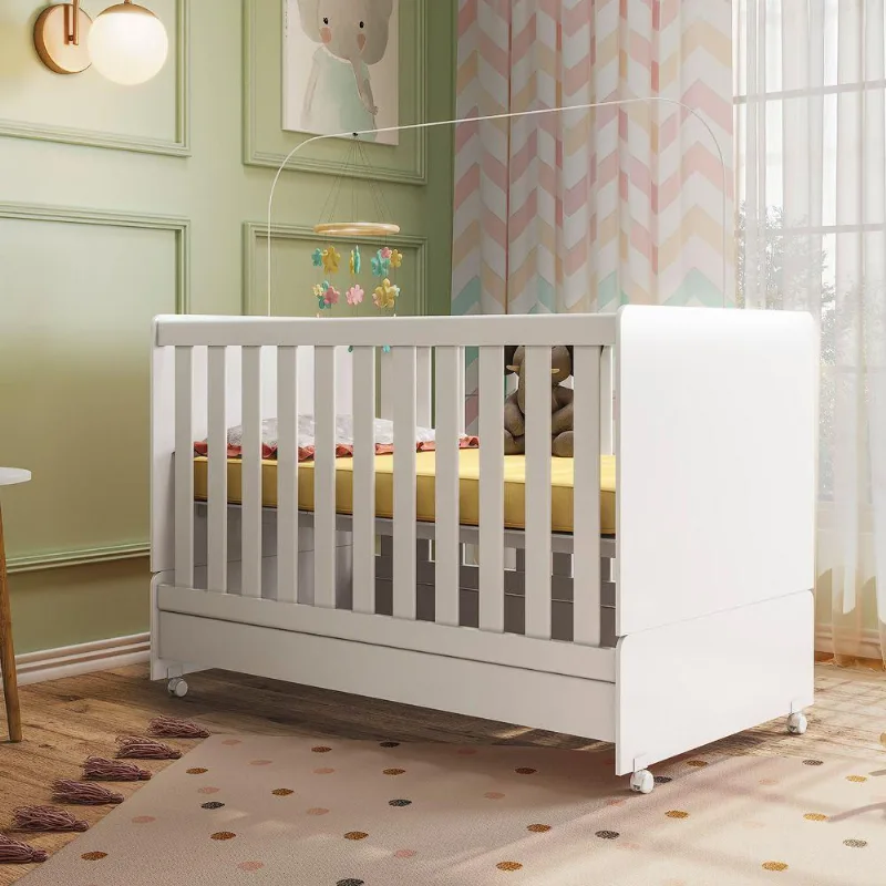Berço Minicama 2 Em 1 Encanto Branco - Peternella Móveis