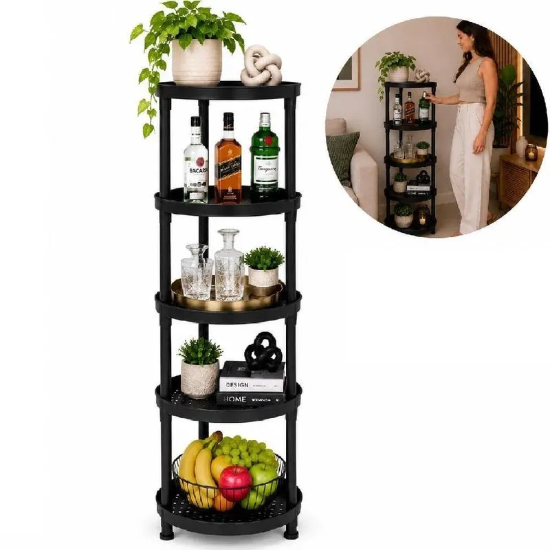 Estante Organizadora Modular 5 Andares Plast Prateleiras Vazadas Multiuso Para Cozinha Sala