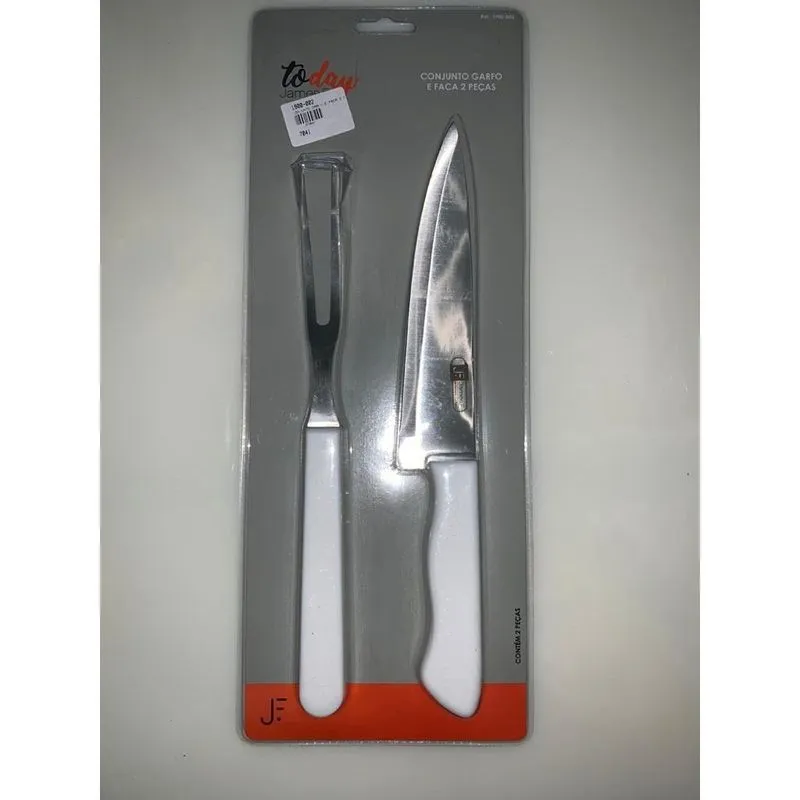 Conjunto Faca E Garfo Para Churrasco - 2 Peças