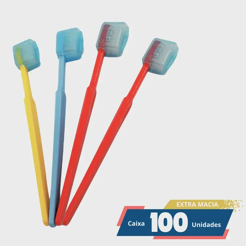 Escova Dental Infantil Extra Macia com protetor c/ 100 unidades - Medfio