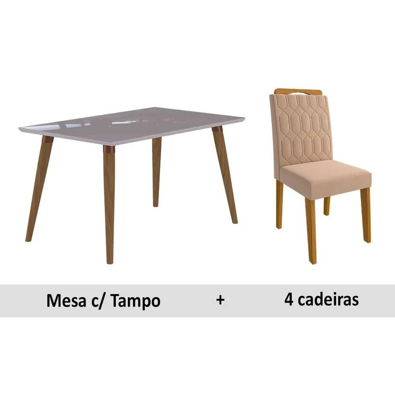 Mesa Jantar Cimol Adele 130 4cad Savana Ow Madeira Nude