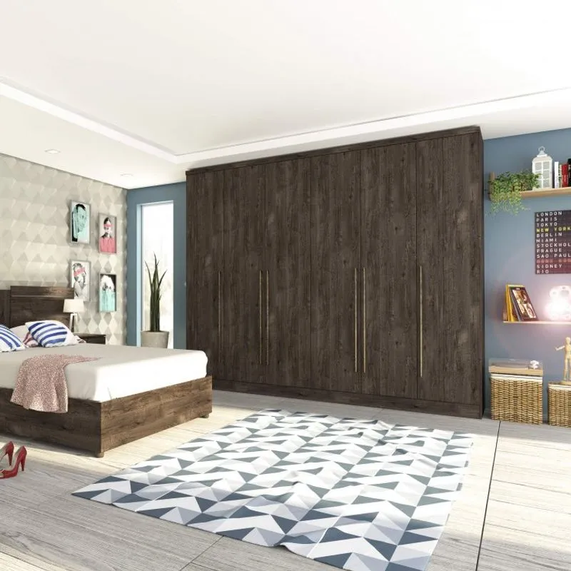 Guarda Roupa Casal 6 Portas 8 Gavetas Sevilla Tcil Móveis Cumaru Rustic