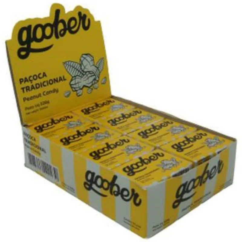 Paçoca Goober Tradicional Sem Glúten 22g 24 Unidades