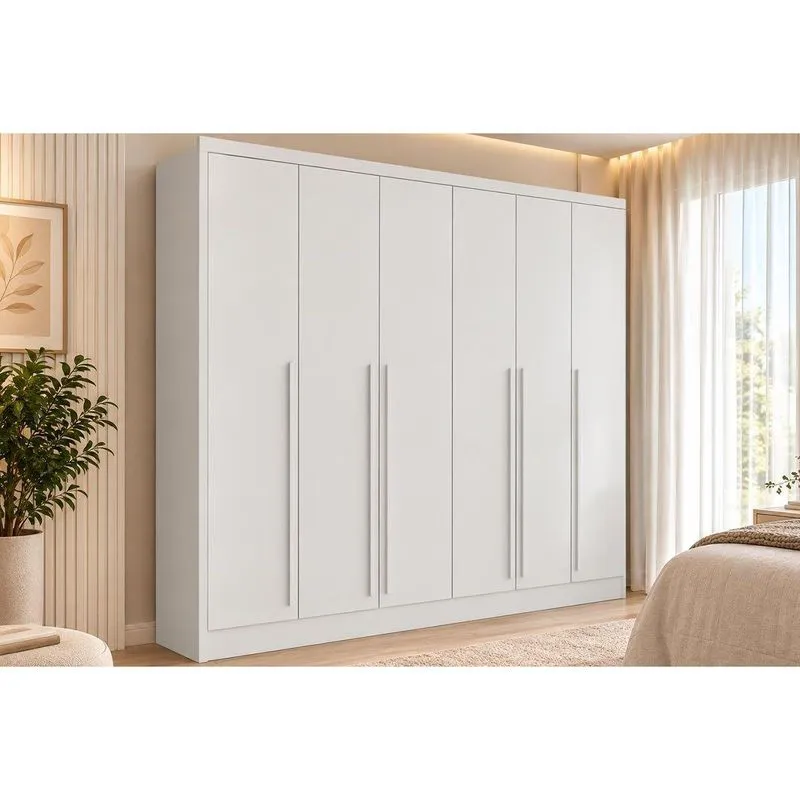 Guarda Roupa 6 Portas 8 Gavetas Sevilla Tcil Neve