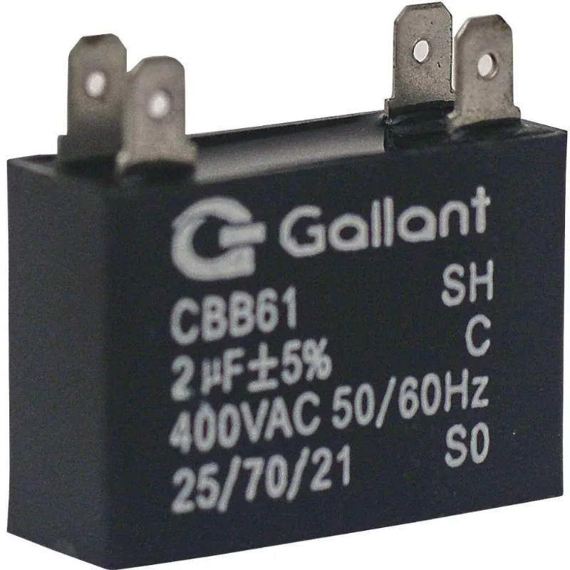 Capacitor CBB61 Gallant 2MF +-5% 400 VAC GCP20S00A-PT400 127v/220v