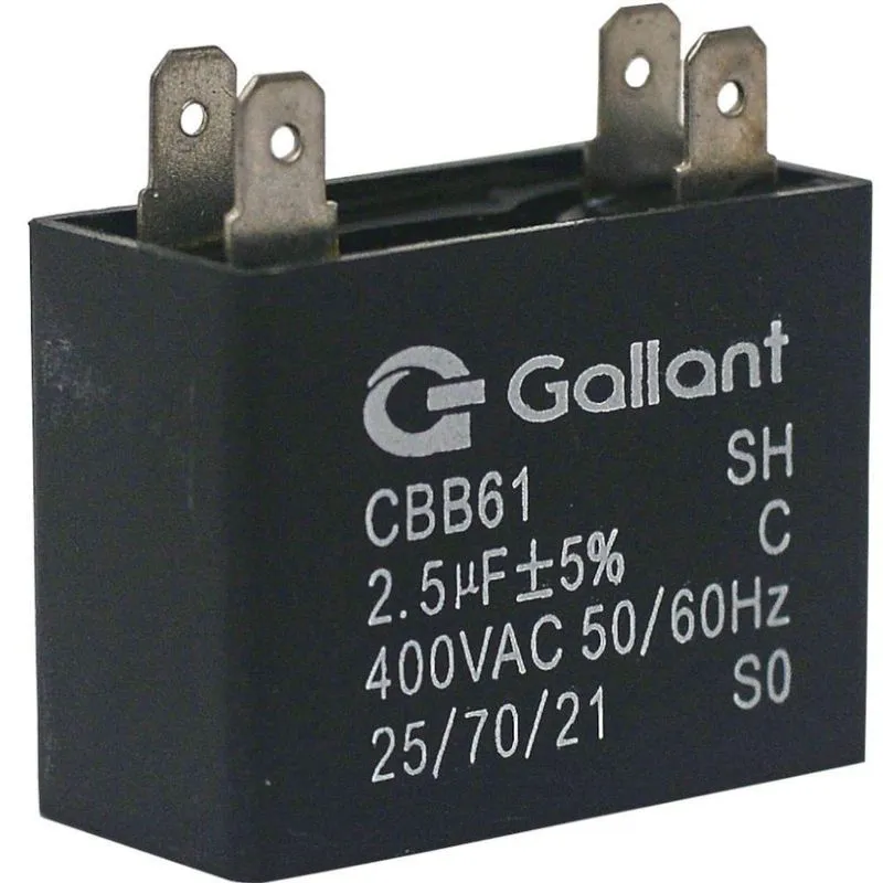Capacitor Cbb61 Gallant 2.5mf +-5% 400 Vac Gcp25s00a-pt400