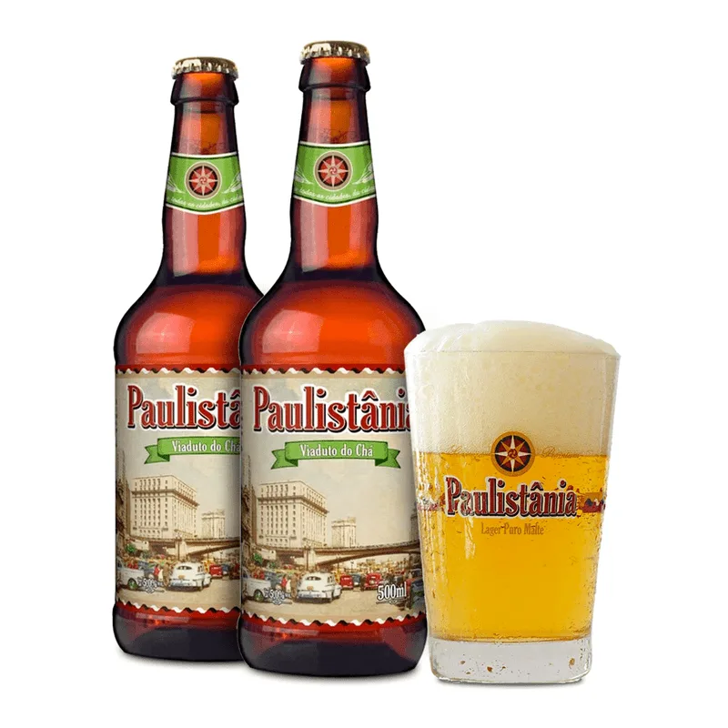 Cerveja Paulistânia Viaduto Do Chá 500ml X2 + Copo