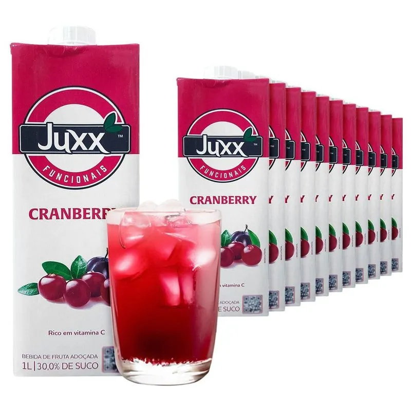 Suco Funcional De Cranberry Juxx Caixa 1 Litro - 12 Unidades