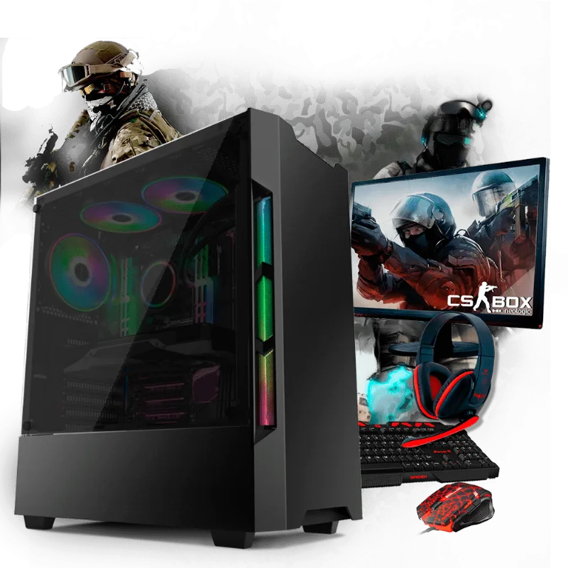 Kit PC Gamer Neologic CS BOX NLI7035 Intel Core i3-7100 8GB(GeForce GTX 1050 2GB)1Tb+Monitor 21,5 Win 10