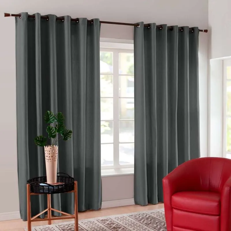 Cortinas com Ilhós Veneza Cinza Médio (200x230)