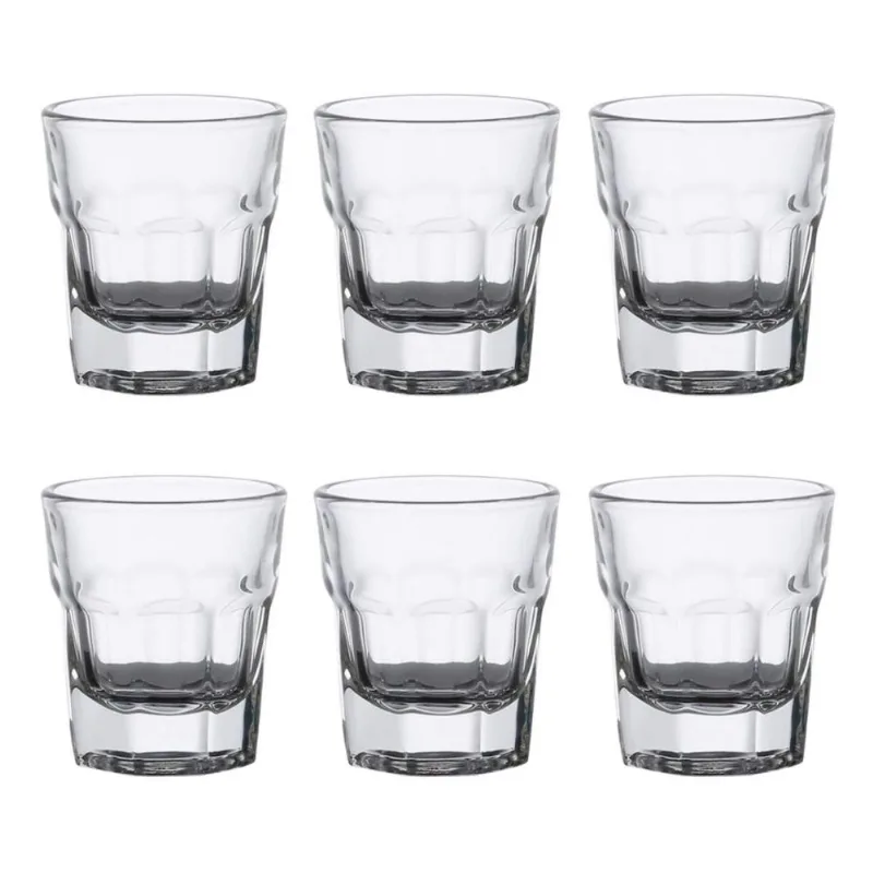 Kit 6 Copos Vidro Tequila Shot Dose Whisky Cachaça