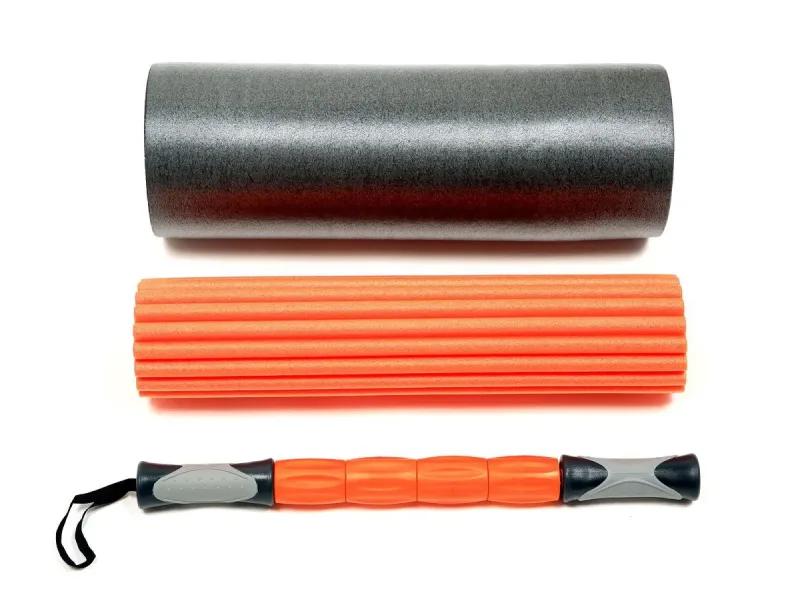 Foam Roller Odin Fit Rolo de Liberação Miofascial Rolinho Bastão Massagem 3 em 1