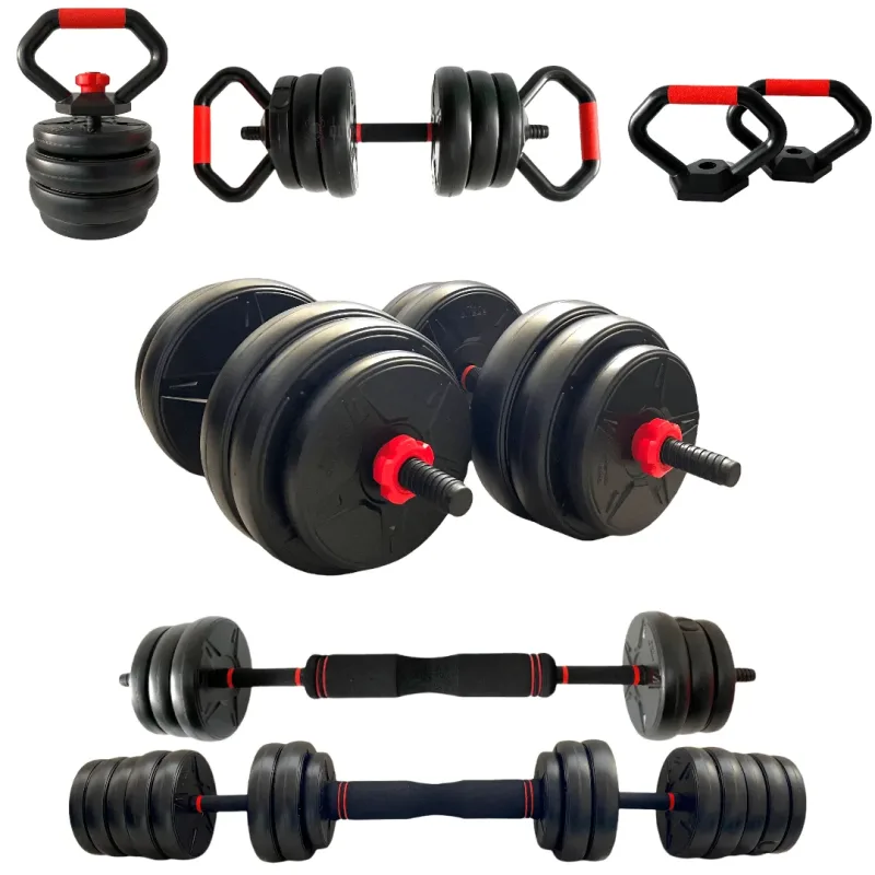 Kit Musculação Odin Fit Multifuncional Completo 6 em 1 Halter Dumbbell Kettlebell Barra 40kg