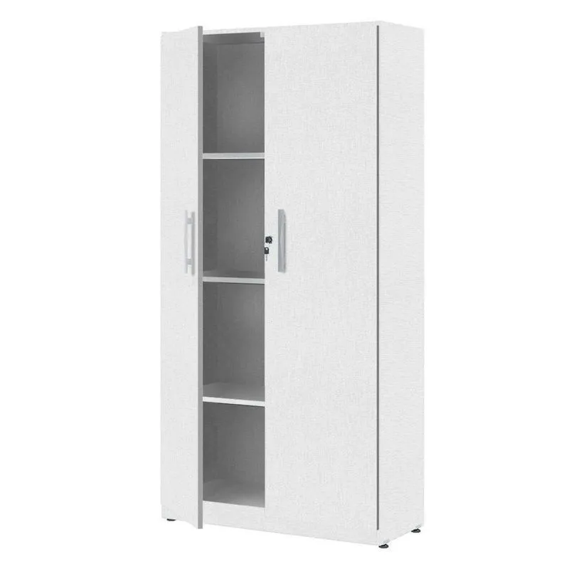 Armário para Escritório 2 Portas Luxo Plata Móveis Branco