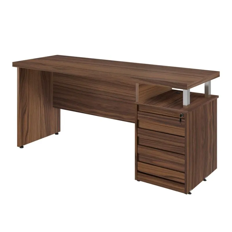 Mesa para Escritório 4 Gavetas Mega 160cm Plata Móveis Málaga