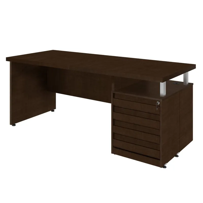 Mesa para Escritório 4 Gavetas Mega Plata Móveis Ruggine