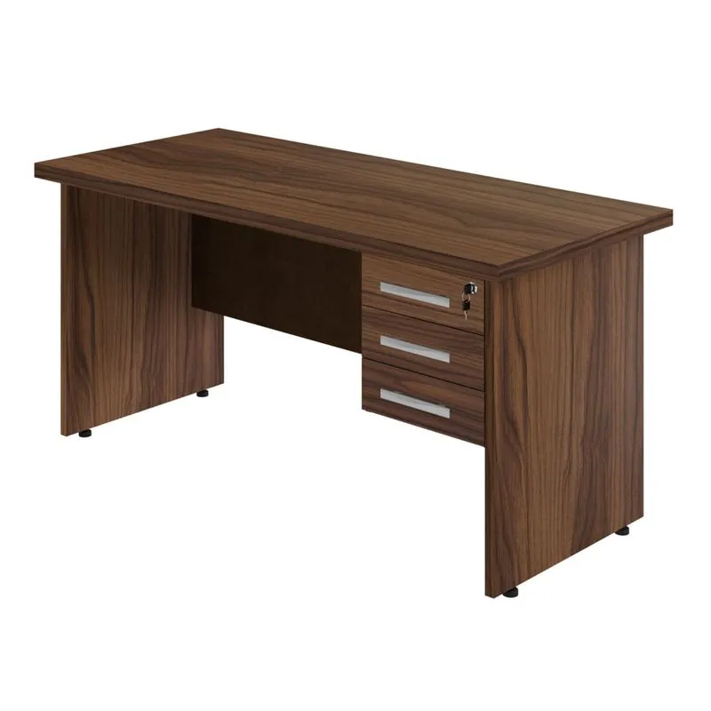 Mesa para Escritório 3 Gavetas Ornare Plata Móveis Málaga/Ruggine