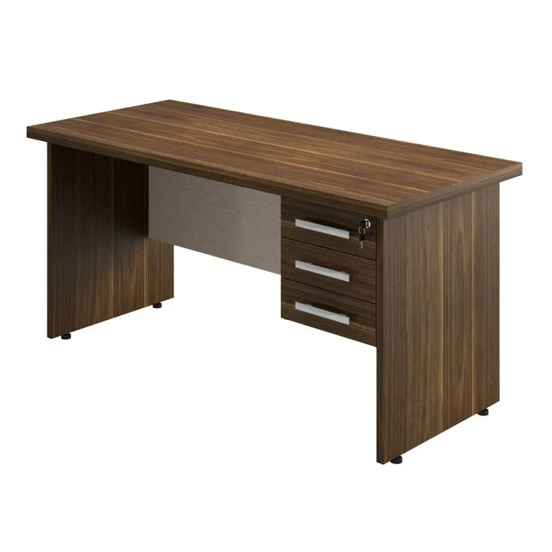 Mesa para Escritório 3 Gavetas Ornare Plata Móveis Affara/Suede