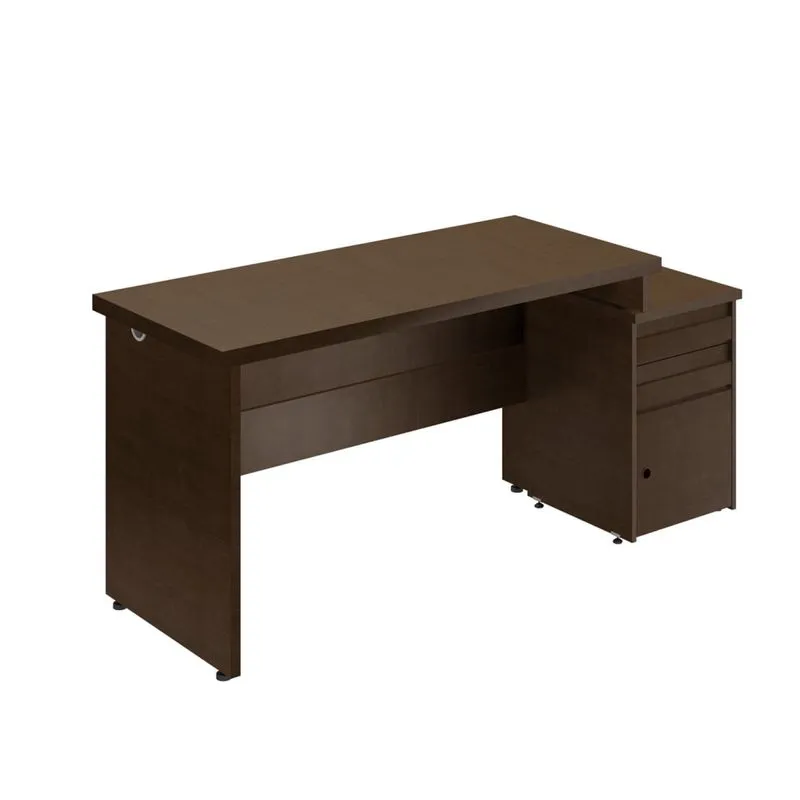 Mesa para Escritório 1 Porta 2 Gavetas Imperatriz 167cm Plata Móveis Ruggine