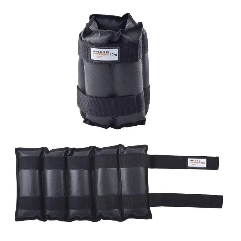 Par De Caneleiras (tornozeleiras) 10 Kg Pretas Ahead Sports