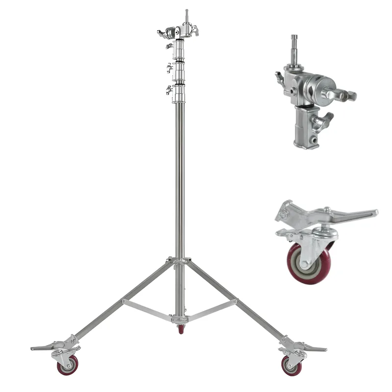 Tripé de Iluminação Greika FC-370 Stand Inox até 40kg com Amortecimento de Mola (3.7 Metros)