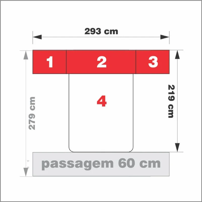 Guarda-roupa de Casal com espaço para cama Box Padrão 1223S San Remo