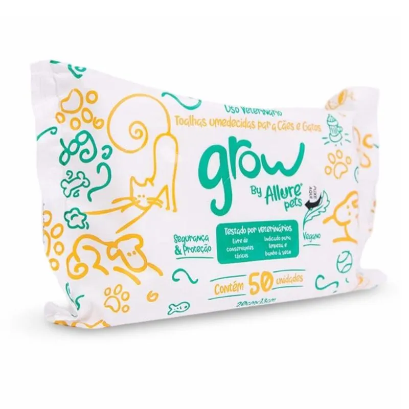 Lenços Umedecidos Para Cães E Gatos 50 Unidades Allure Pets
