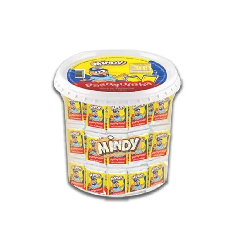 Kit 3 Pote Paçoquinha Rolha Amendoim Embalada 50 Un Mindy