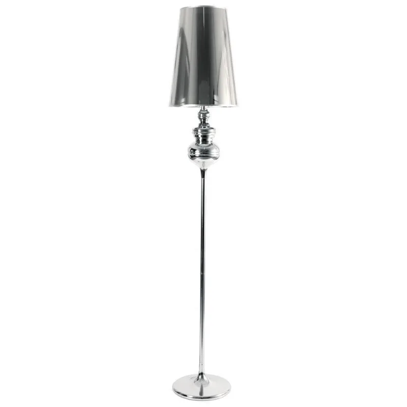 Luminária De Piso Josephine Com Cúpula De Pvc Prata Prata