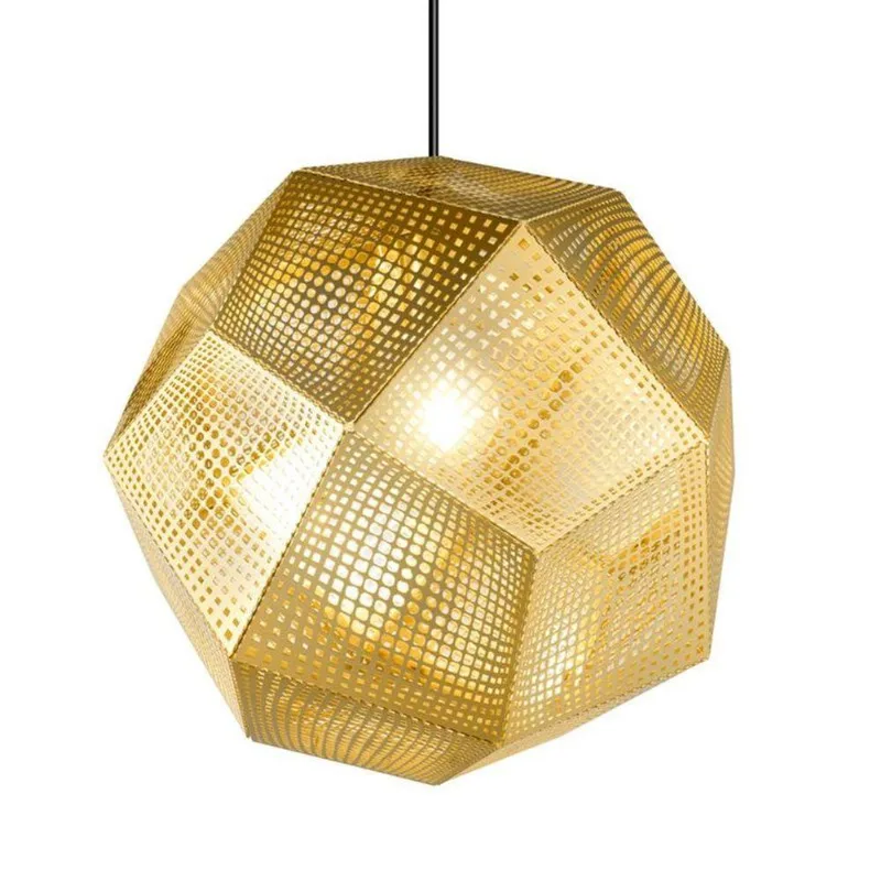 Luminária Pendente Etch Cairo 30 Cm Dourado Dourado
