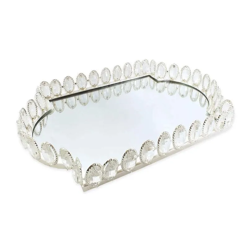 Bandeja Retangular Ferro Nakine 6cmx25cmx36cm Prata