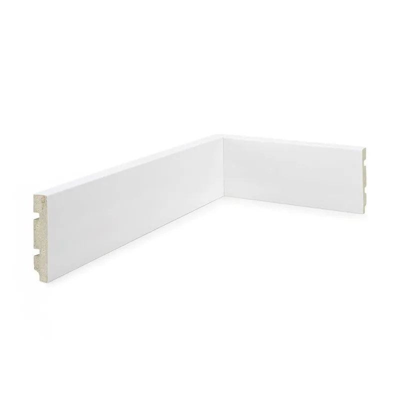 Rodapé De Poliestireno Barra 7cmx240cm Liso Light Branco