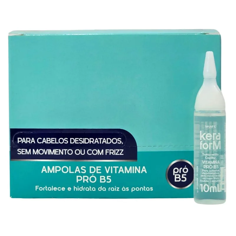 Kit 24 Ampolas De Tratamento Capilar Vitamina Pró B5 Skafe 10ml Cada