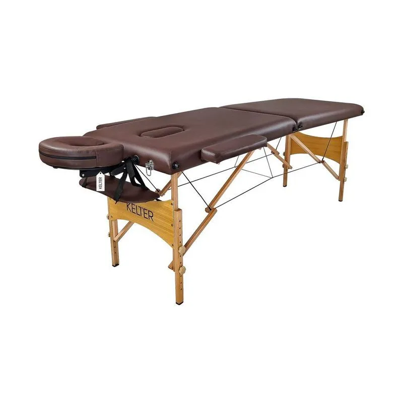 Maca Portátil Para Massagem Divã Dobrável Kelter M25t Marrom