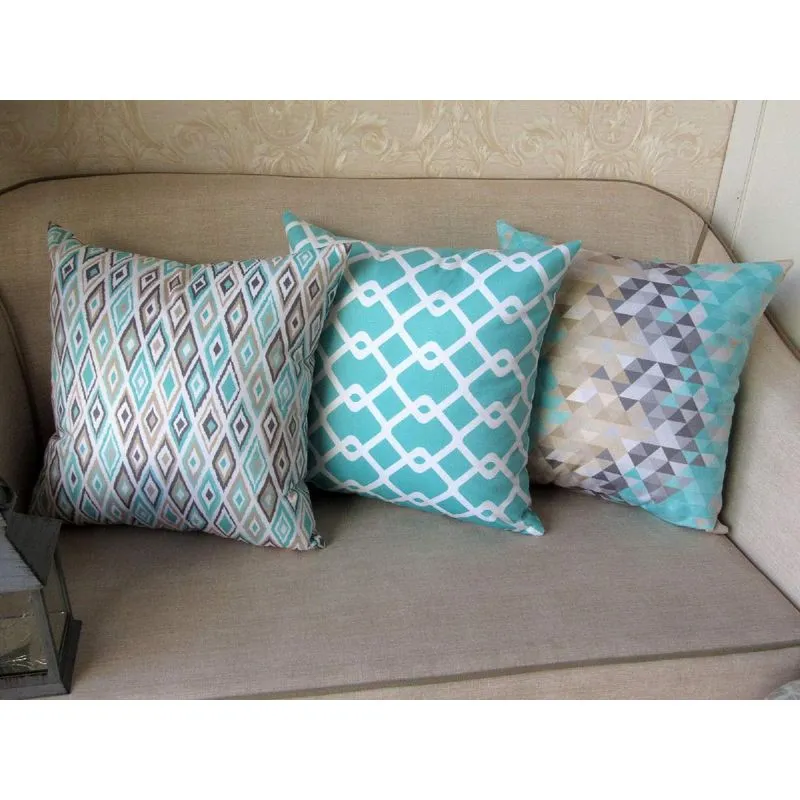 3 Capas almofadas Lyon Veludo Turquesa 2 - 50x50cm